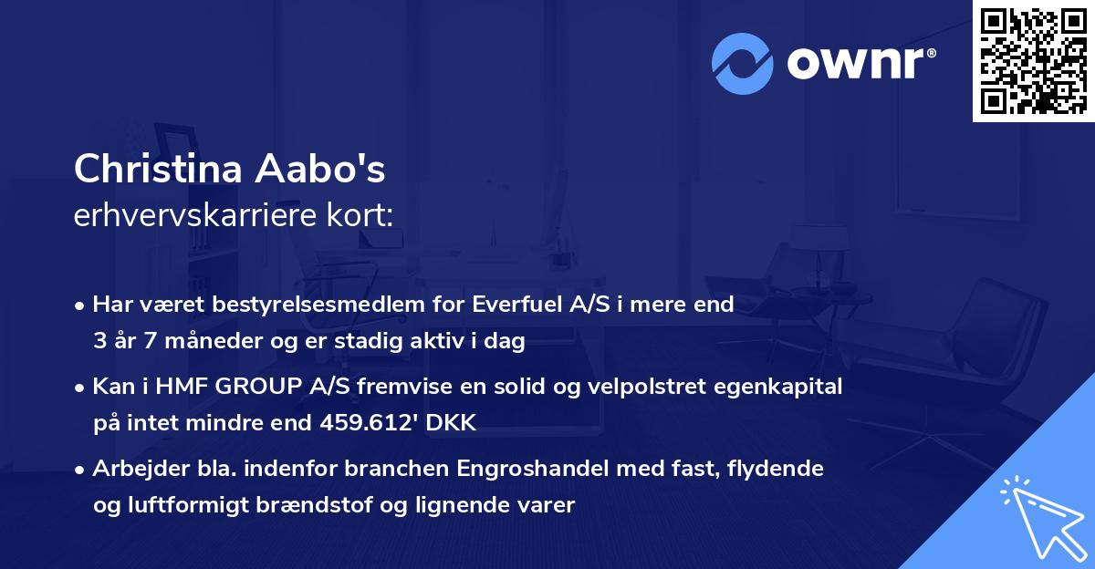 Christina Aabo's erhvervskarriere kort