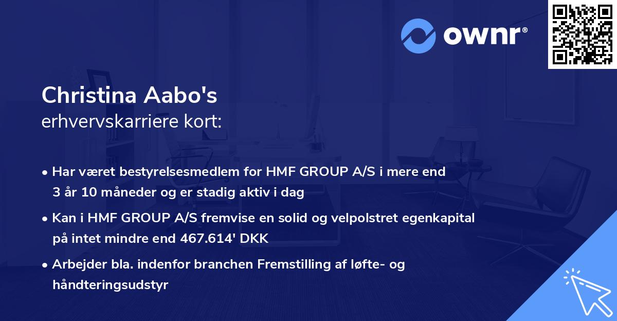 Christina Aabo's erhvervskarriere kort