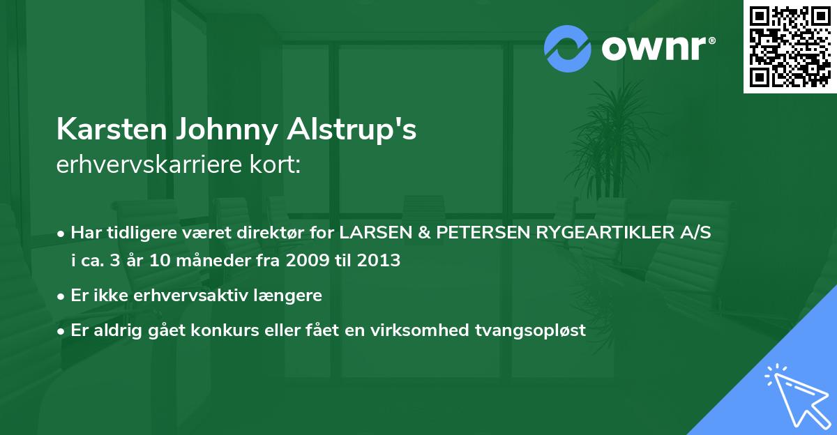 Karsten Johnny Alstrup's erhvervskarriere kort