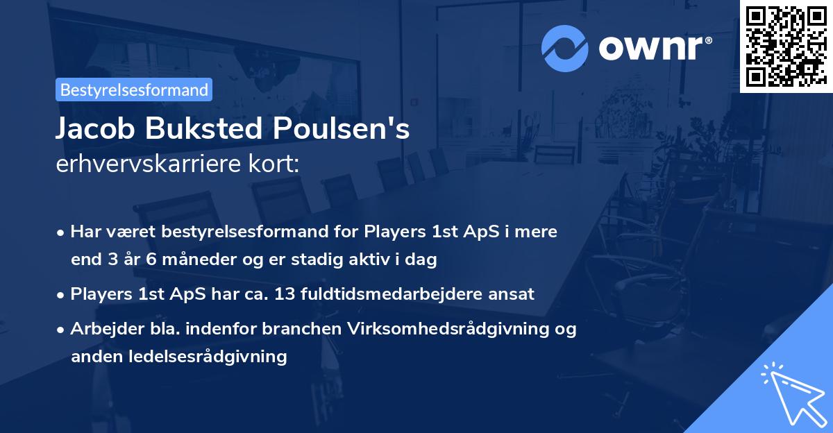 Jacob Buksted Poulsen's erhvervskarriere kort