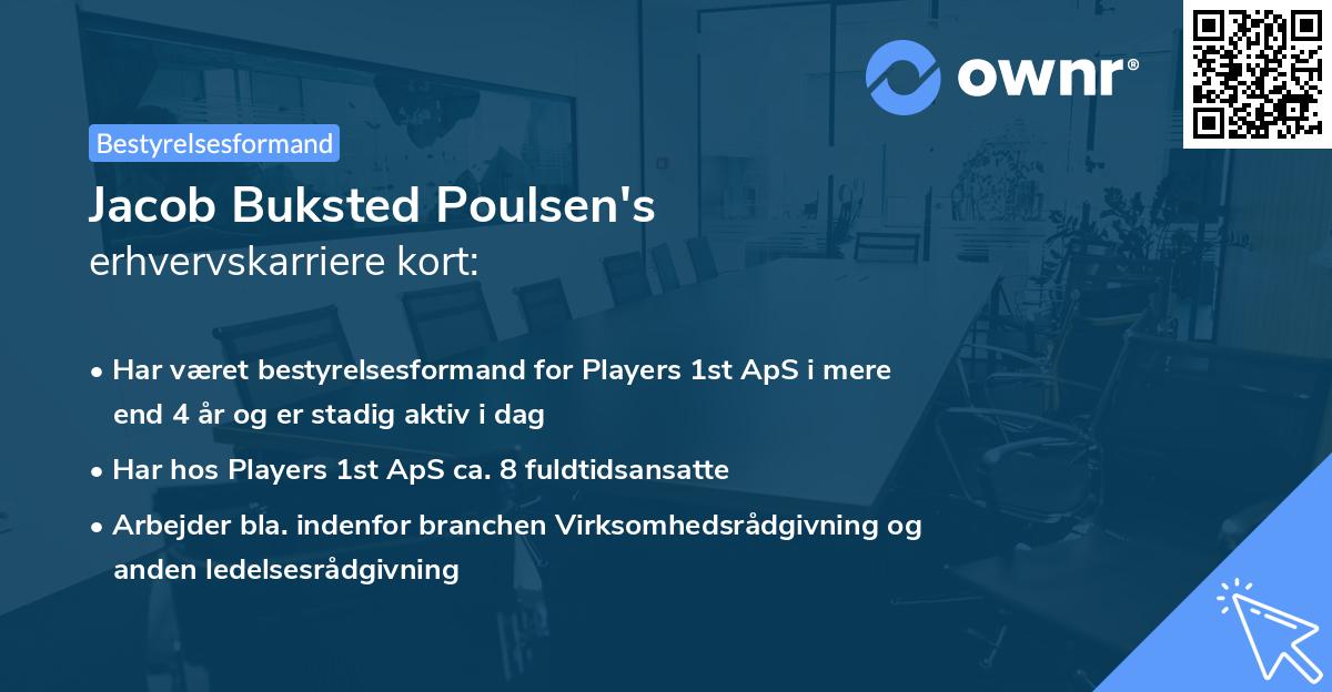 Jacob Buksted Poulsen's erhvervskarriere kort