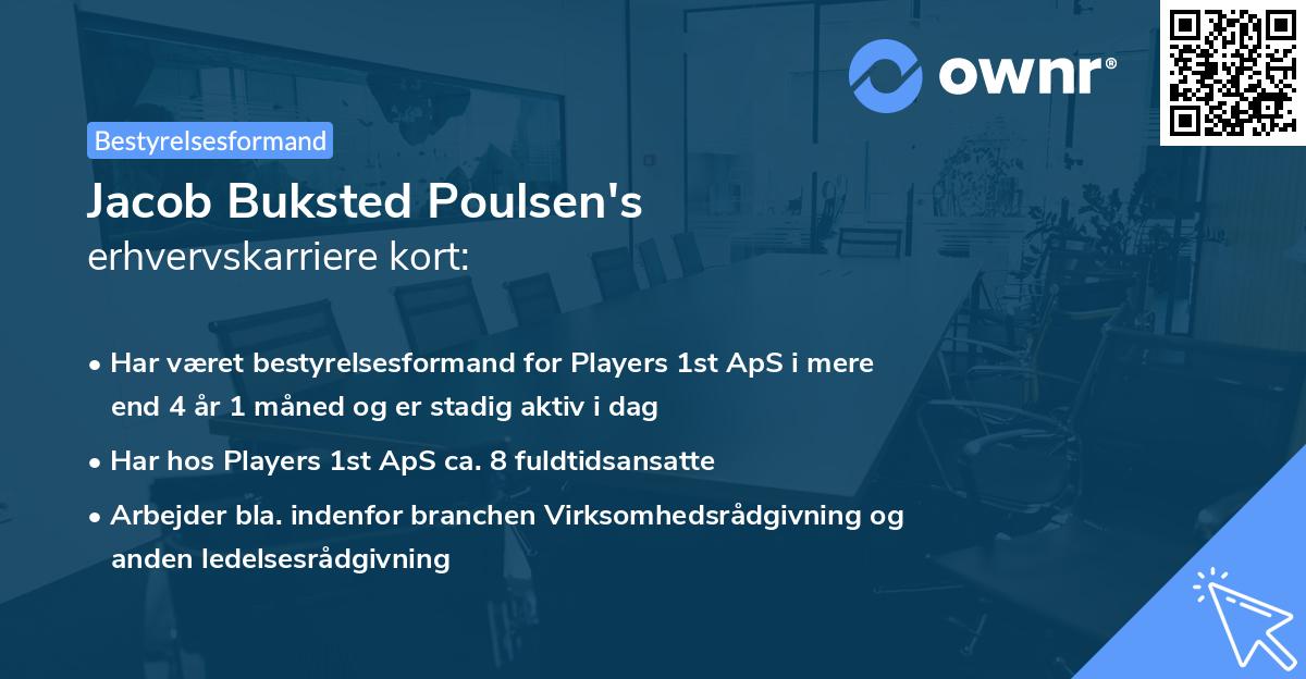 Jacob Buksted Poulsen's erhvervskarriere kort