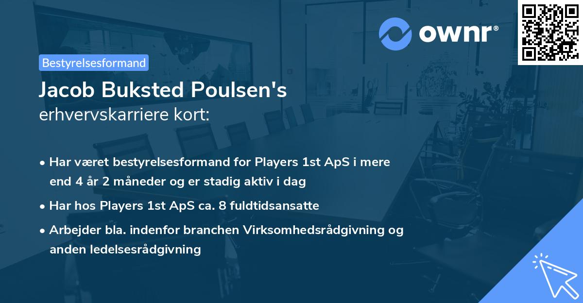 Jacob Buksted Poulsen's erhvervskarriere kort