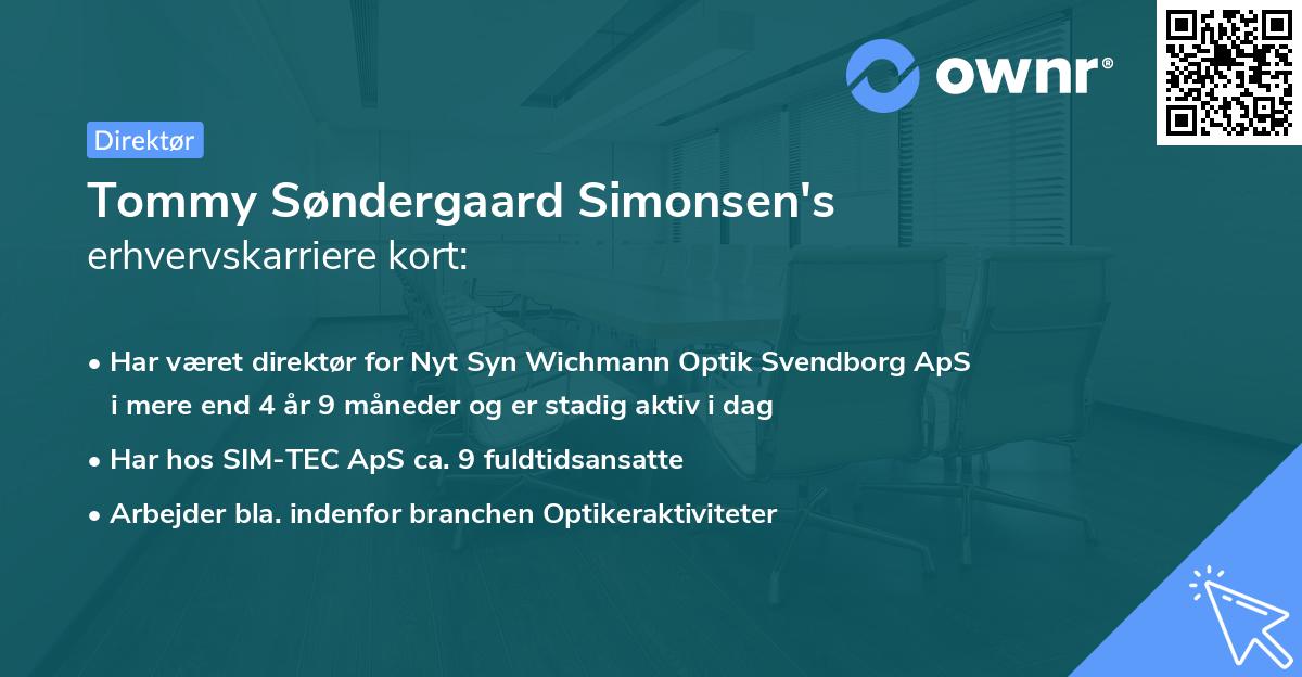 Tommy Søndergaard Simonsen's erhvervskarriere kort