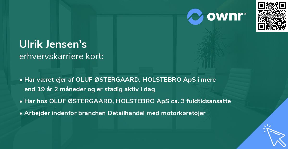 Ulrik Jensen's erhvervskarriere kort