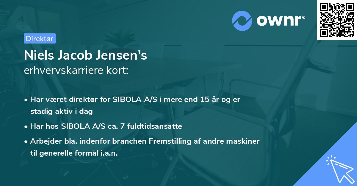 Niels Jacob Jensen's erhvervskarriere kort
