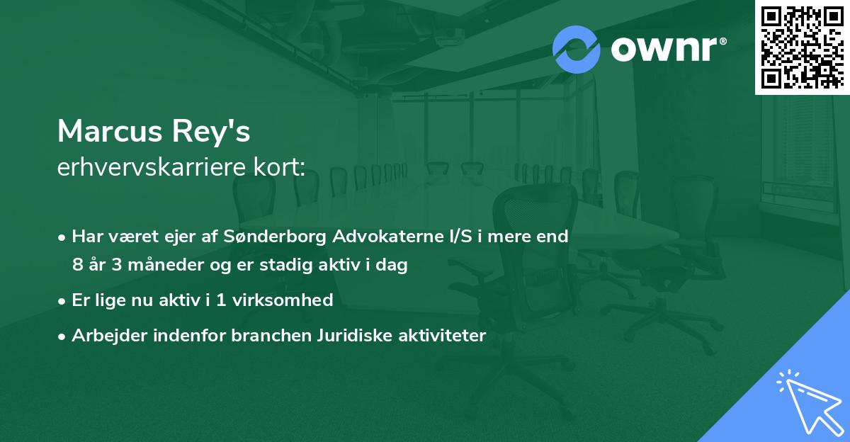 Marcus Rey's erhvervskarriere kort