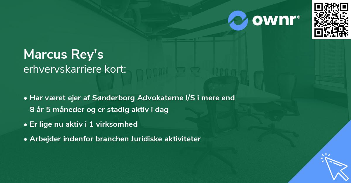 Marcus Rey's erhvervskarriere kort