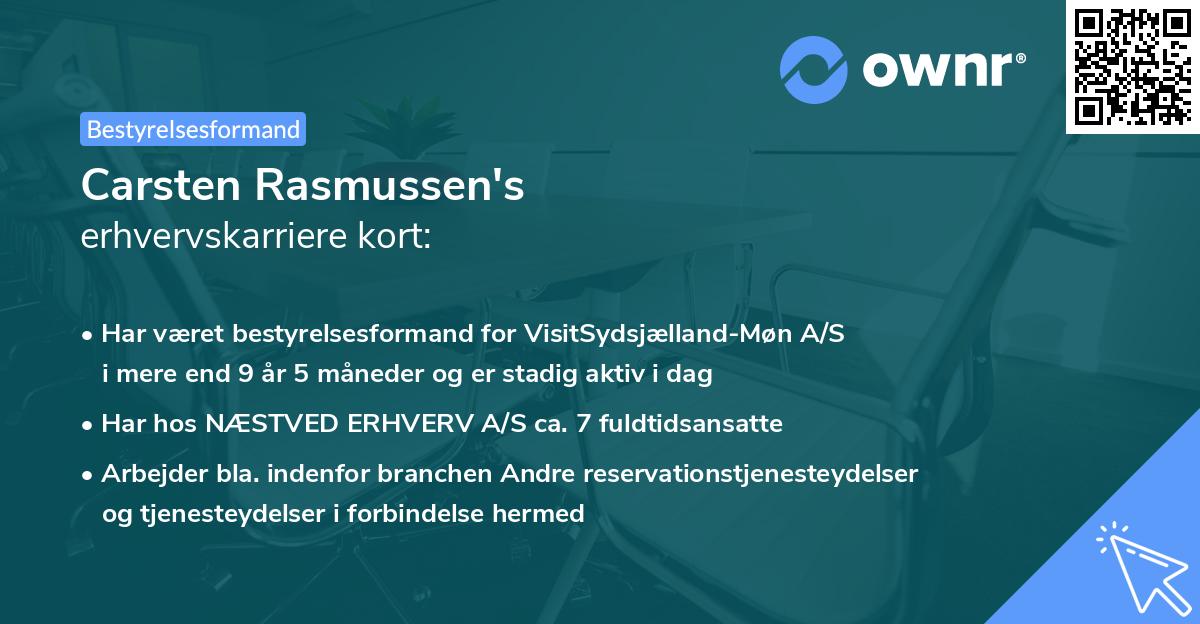 Carsten Rasmussen's erhvervskarriere kort