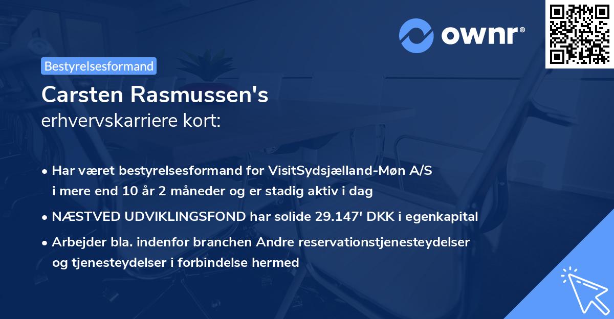 Carsten Rasmussen's erhvervskarriere kort