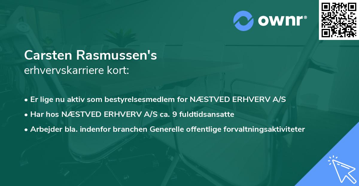 Carsten Rasmussen's erhvervskarriere kort