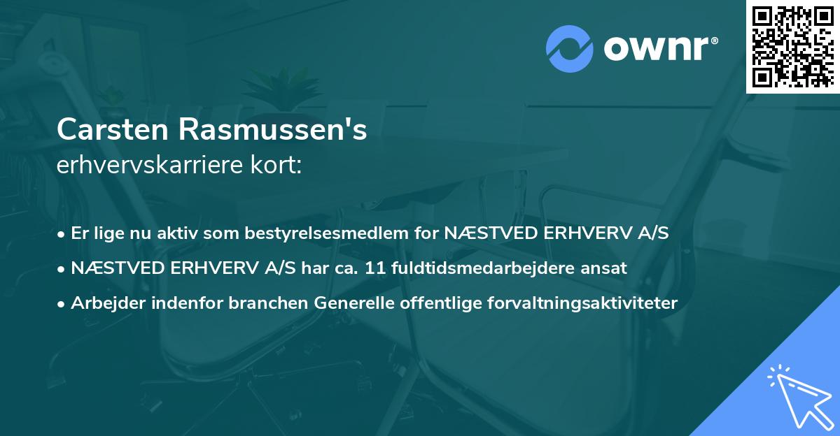 Carsten Rasmussen's erhvervskarriere kort