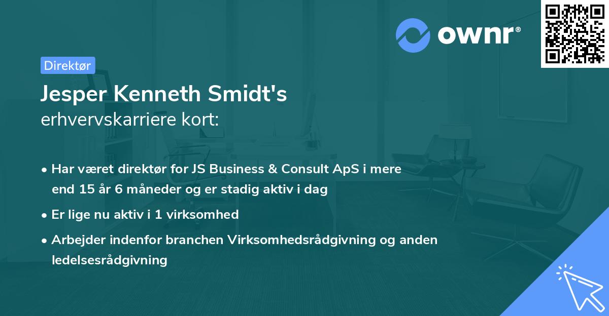 Jesper Kenneth Smidt's erhvervskarriere kort