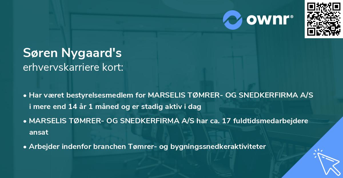 Søren Nygaard's erhvervskarriere kort