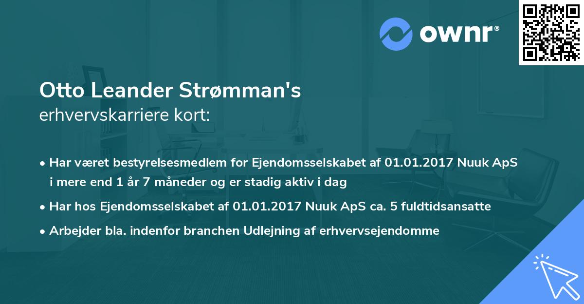 Otto Leander Strømman's erhvervskarriere kort