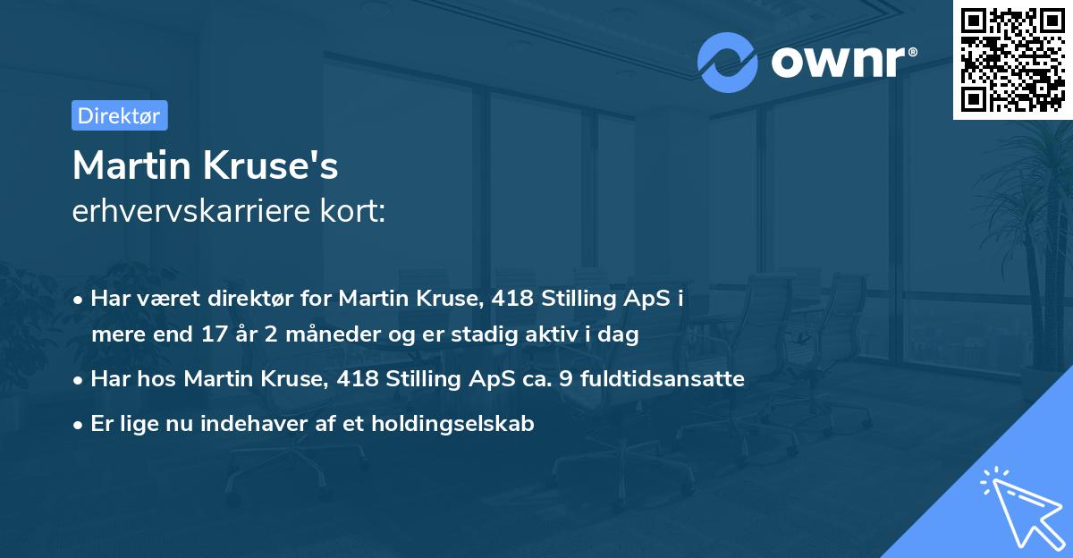 Martin Kruse's erhvervskarriere kort