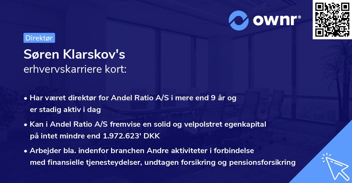 Søren Klarskov's erhvervskarriere kort