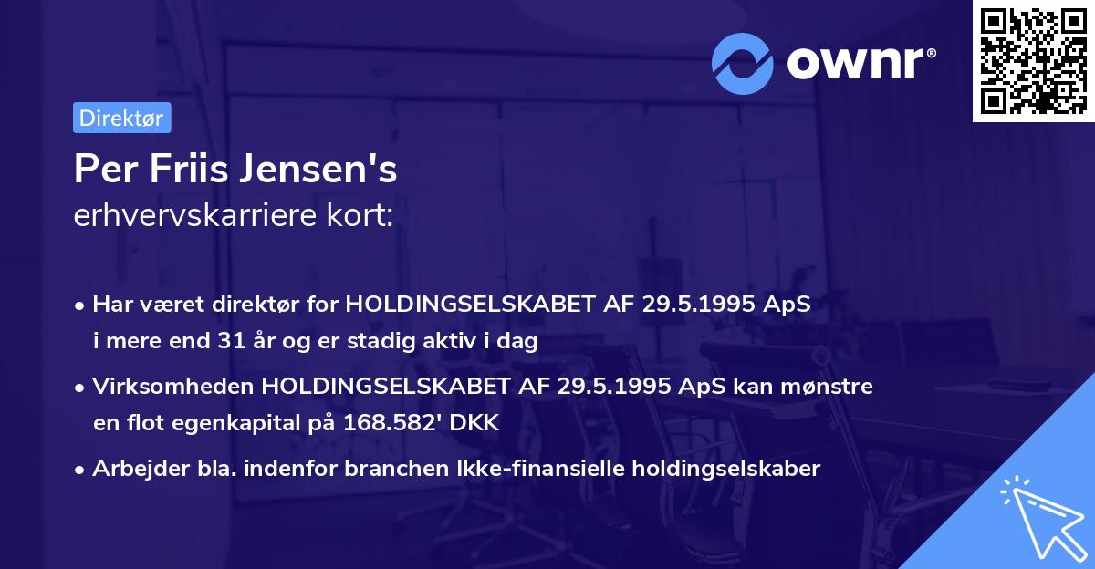 Per Friis Jensen's erhvervskarriere kort