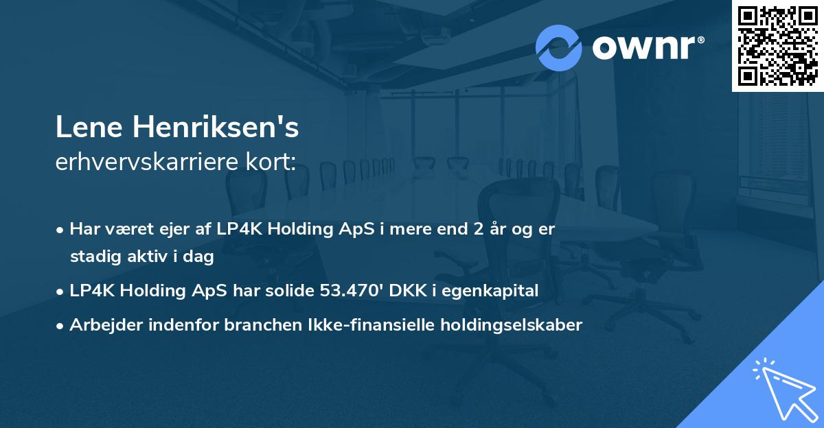 Lene Henriksen's erhvervskarriere kort