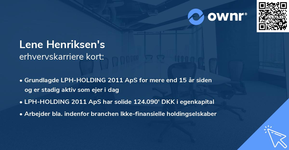 Lene Henriksen's erhvervskarriere kort