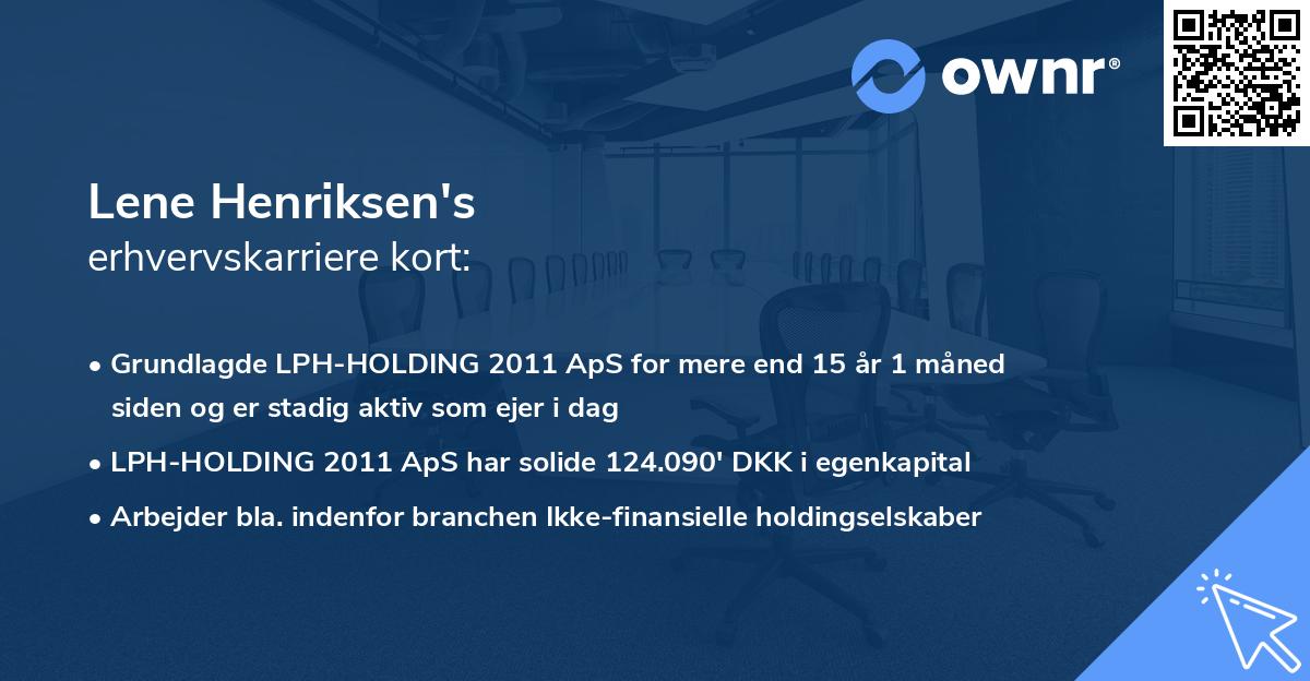 Lene Henriksen's erhvervskarriere kort