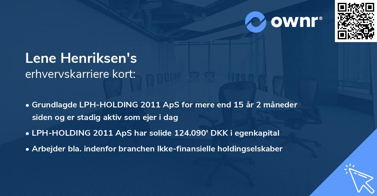Lene Henriksen's erhvervskarriere kort