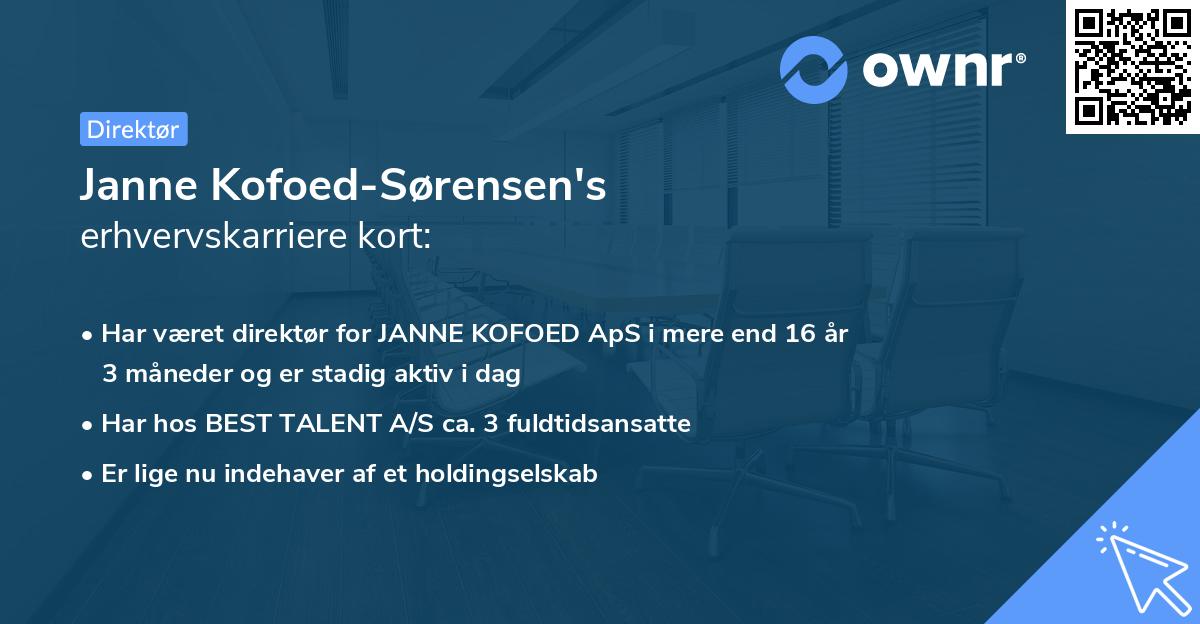 Janne Kofoed-Sørensen's erhvervskarriere kort