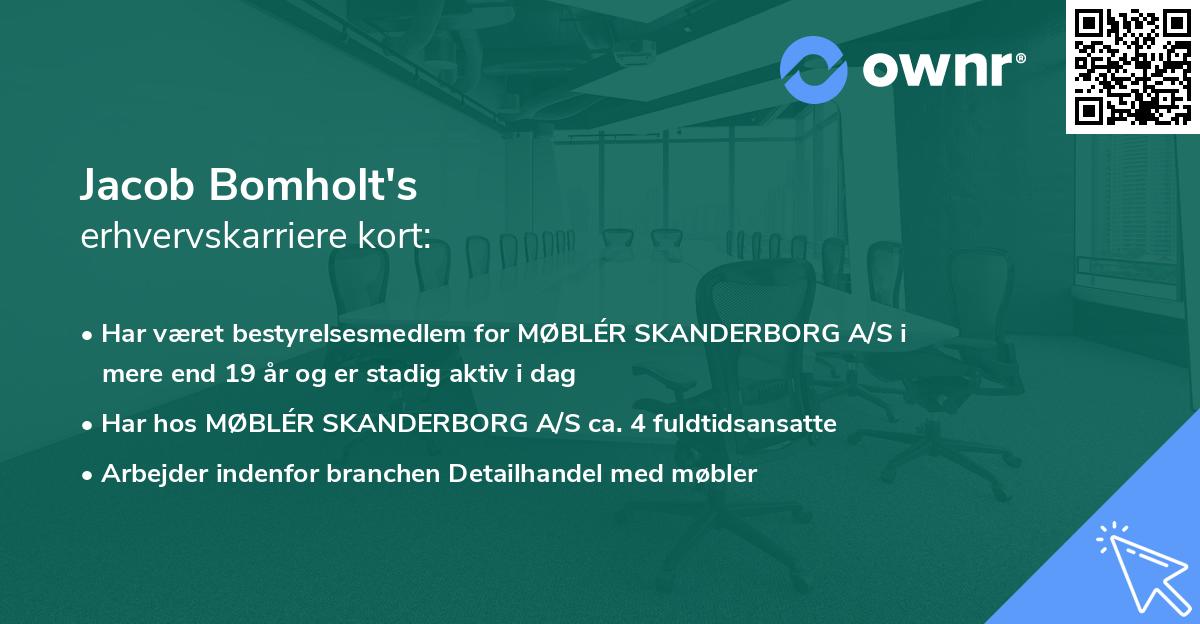 Jacob Bomholt's erhvervskarriere kort
