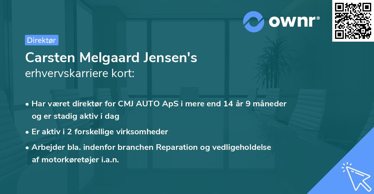 Carsten Melgaard Jensen's erhvervskarriere kort