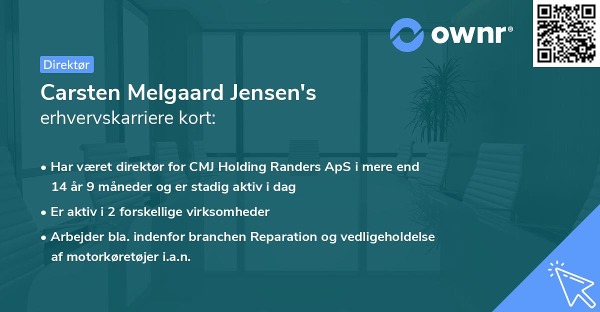 Carsten Melgaard Jensen's erhvervskarriere kort