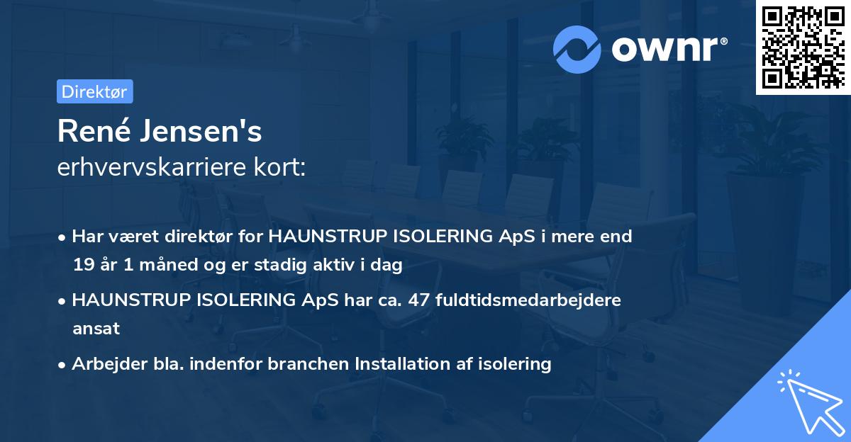 René Jensen's erhvervskarriere kort
