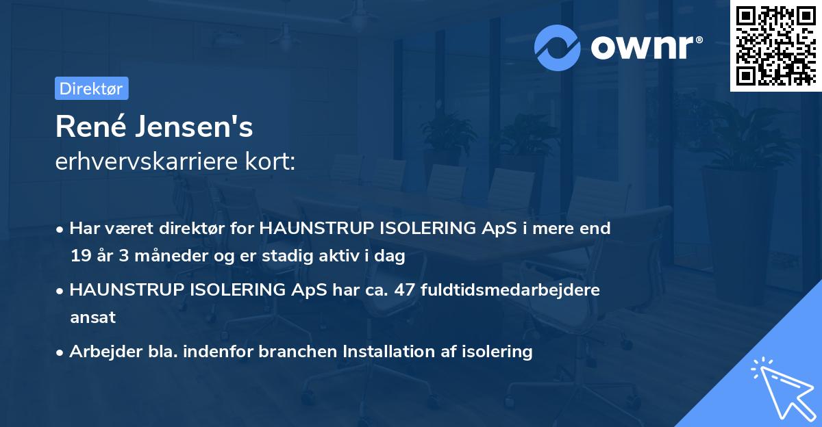 René Jensen's erhvervskarriere kort