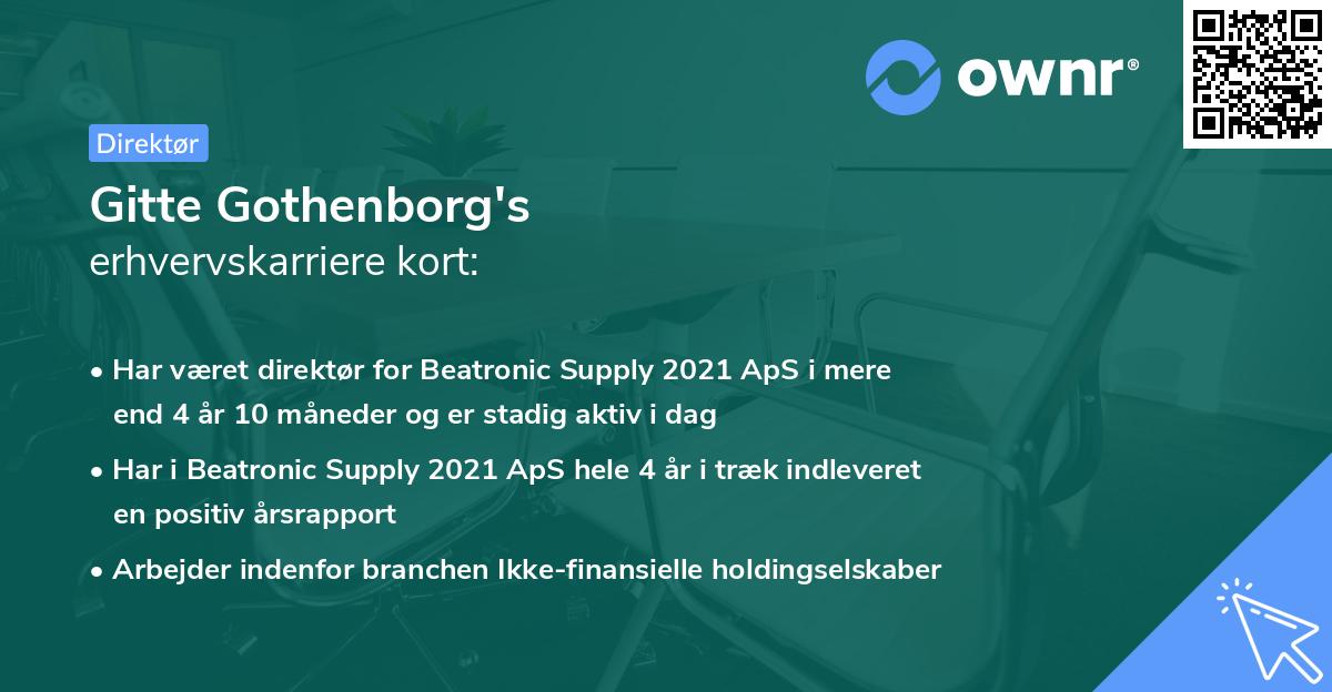 Gitte Gothenborg's erhvervskarriere kort