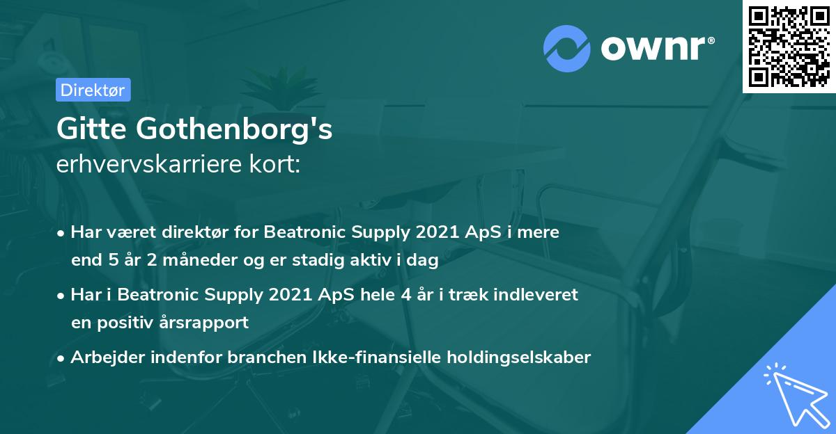 Gitte Gothenborg's erhvervskarriere kort