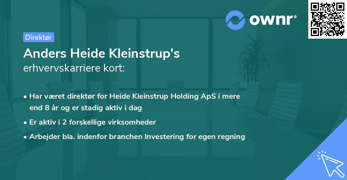 Anders Heide Kleinstrup's erhvervskarriere kort