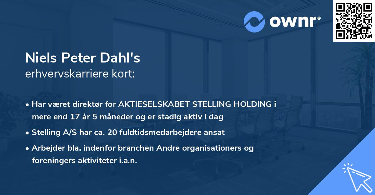 Niels Peter Dahl's erhvervskarriere kort