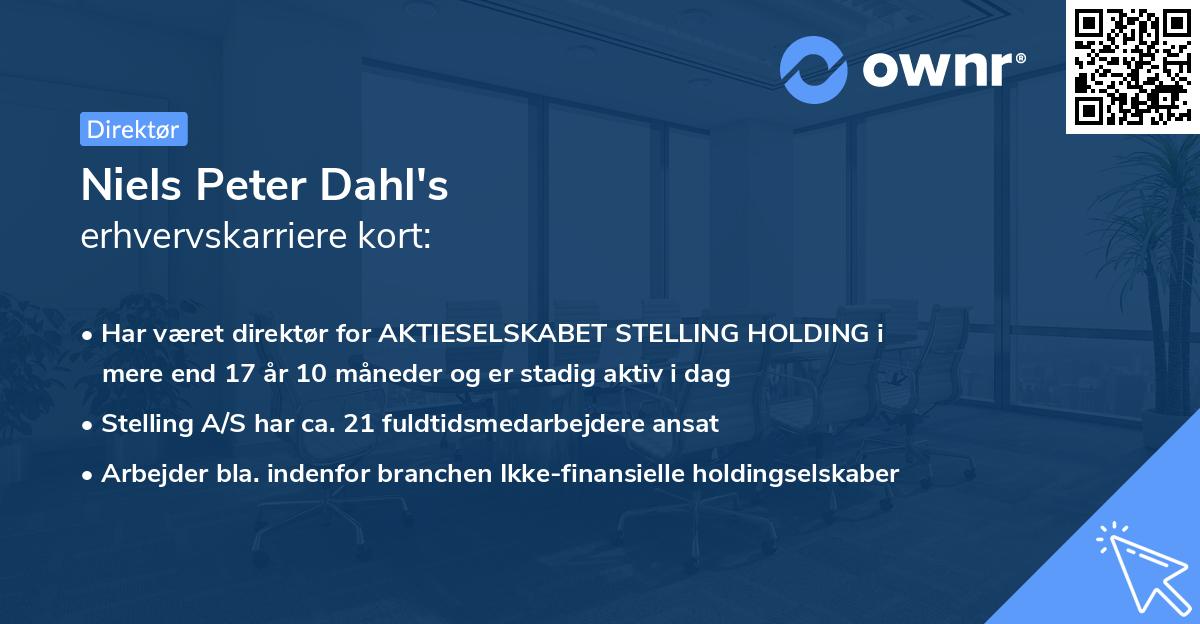 Niels Peter Dahl's erhvervskarriere kort