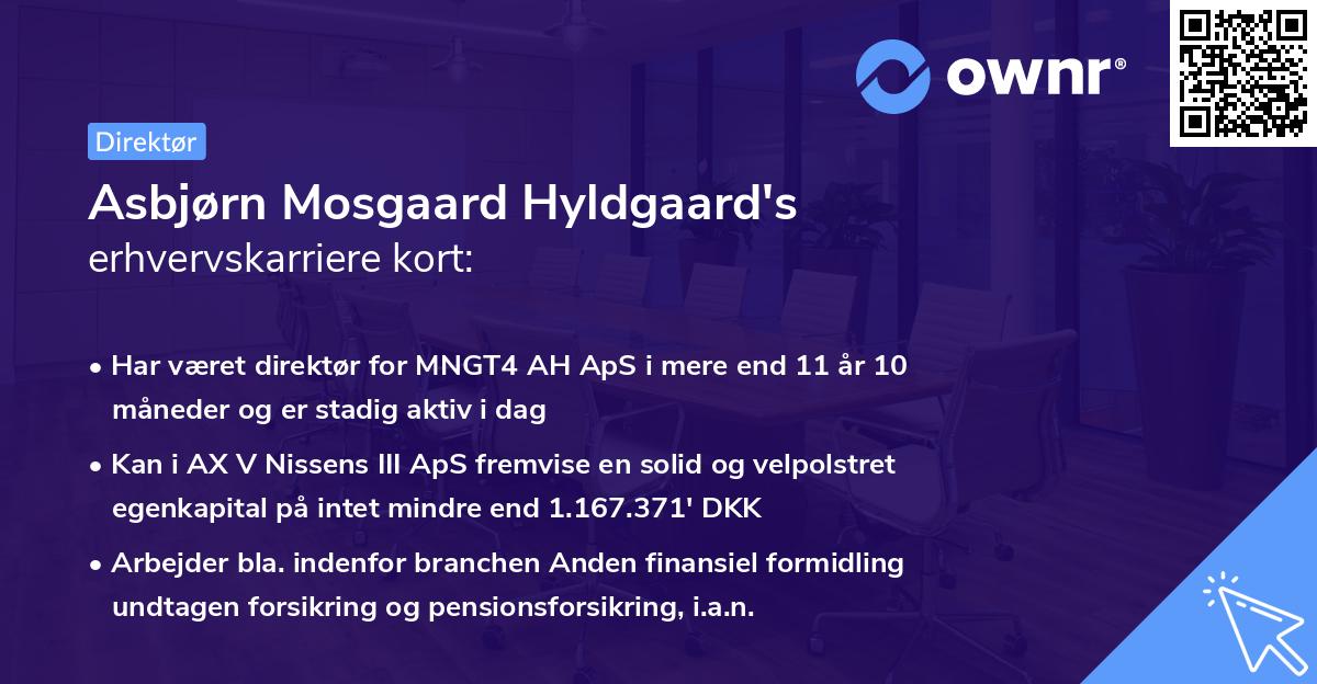 Asbjørn Mosgaard Hyldgaard's erhvervskarriere kort