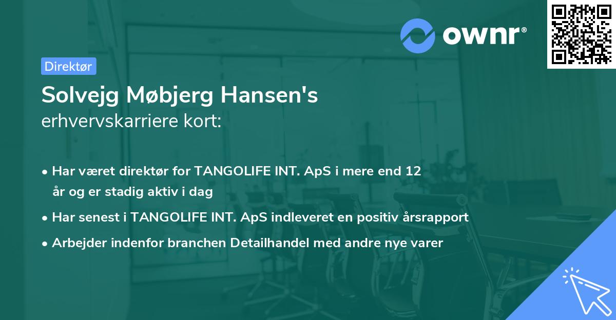 Solvejg Møbjerg Hansen's erhvervskarriere kort