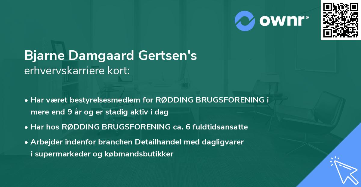 Bjarne Damgaard Gertsen's erhvervskarriere kort