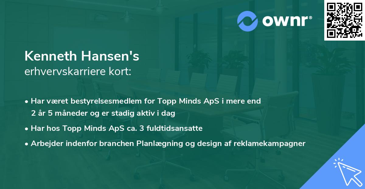 Kenneth Hansen's erhvervskarriere kort