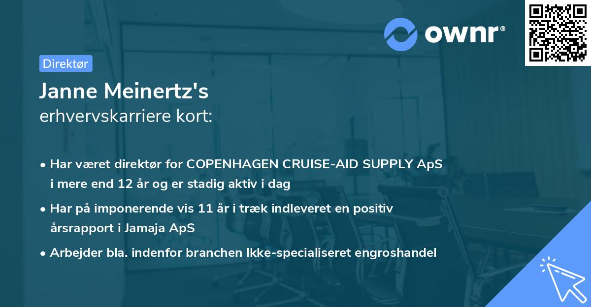 Janne Meinertz's erhvervskarriere kort