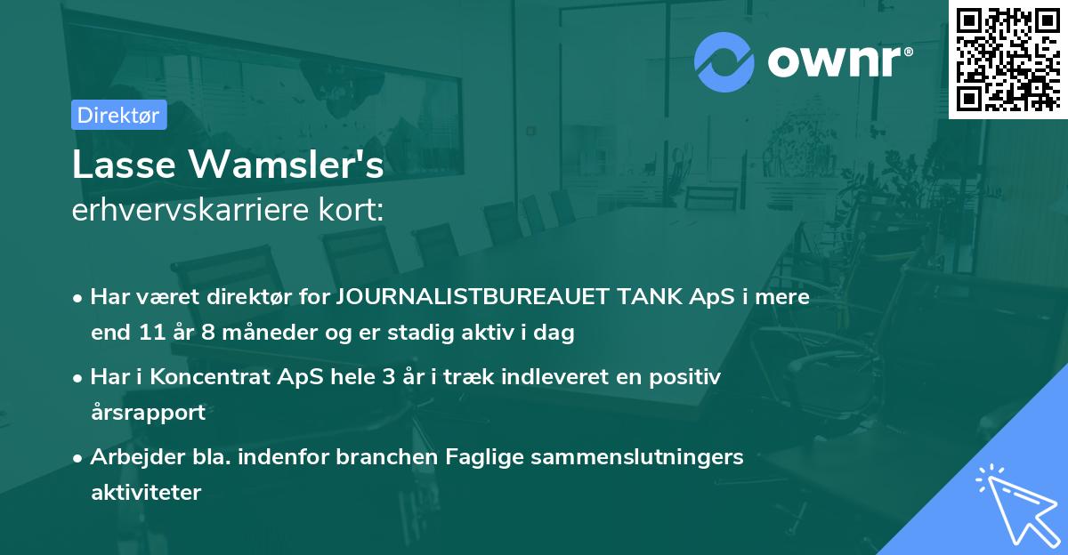 Lasse Wamsler's erhvervskarriere kort
