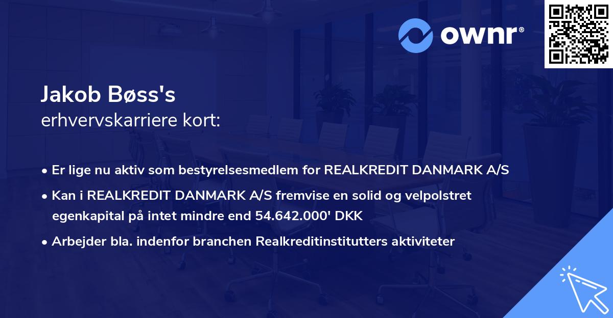 Jakob Bøss's erhvervskarriere kort