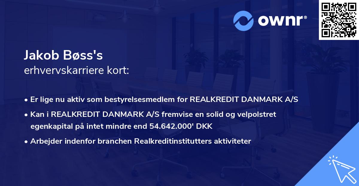 Jakob Bøss's erhvervskarriere kort