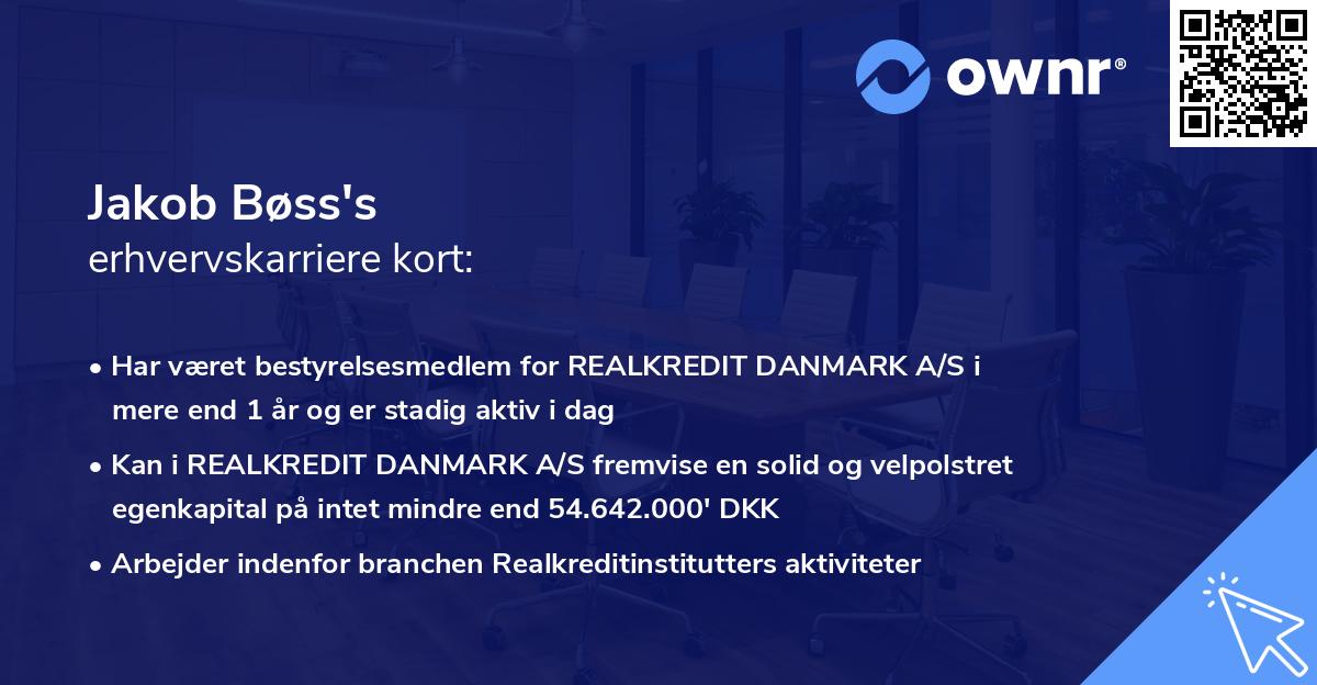 Jakob Bøss's erhvervskarriere kort