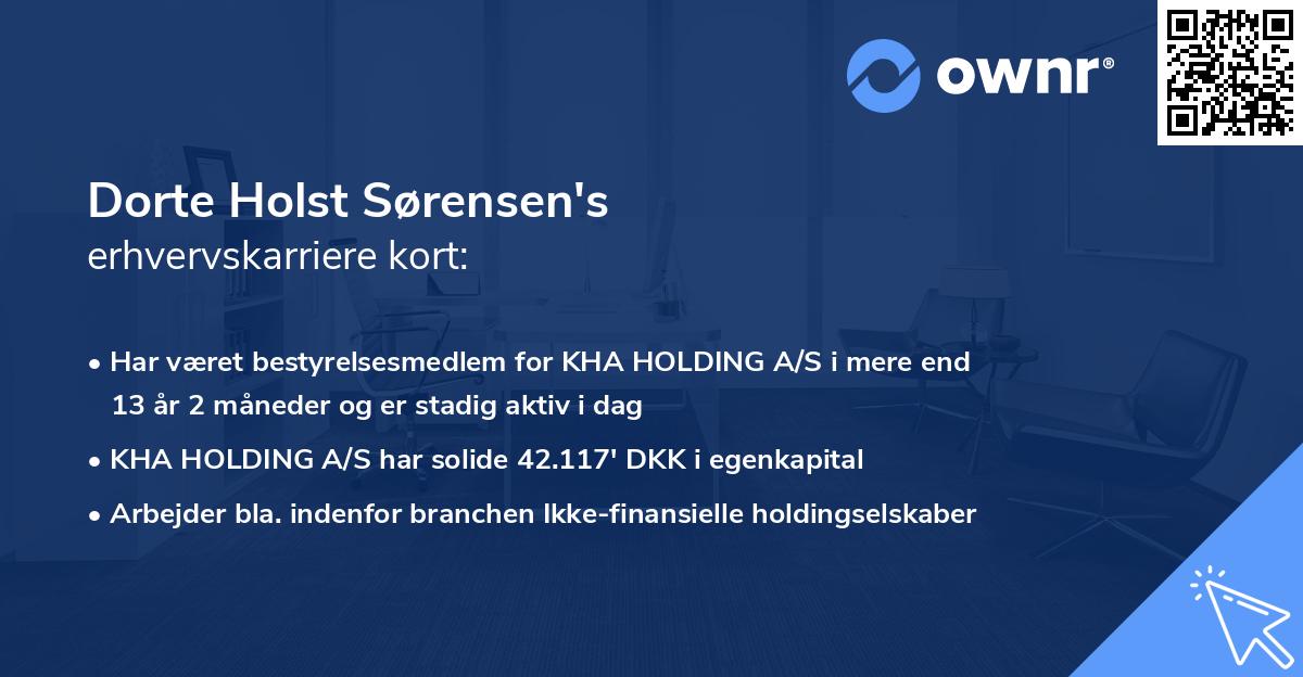 Dorte Holst Sørensen's erhvervskarriere kort