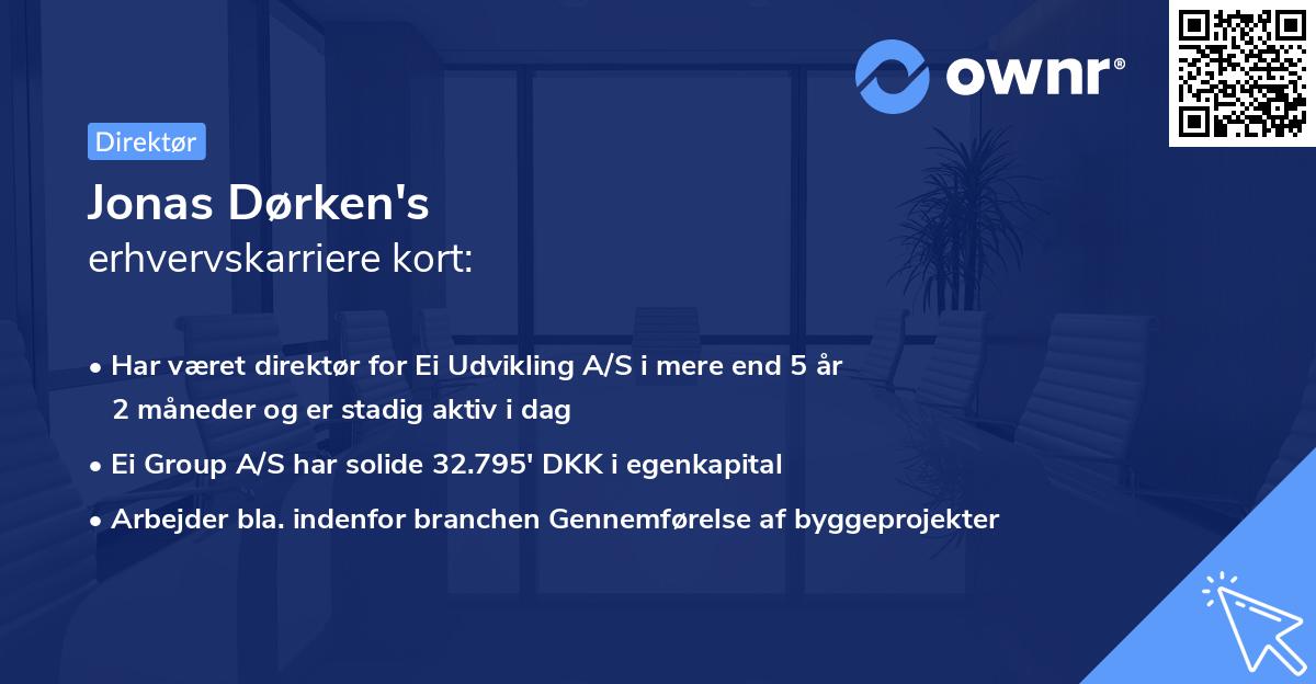 Jonas Dørken's erhvervskarriere kort