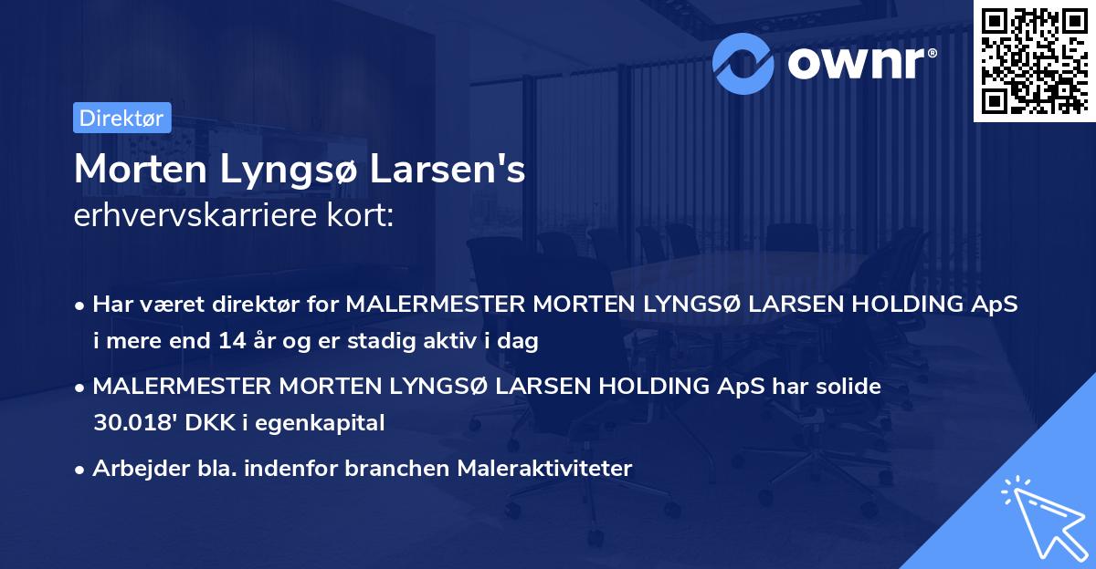 Morten Lyngsø Larsen's erhvervskarriere kort