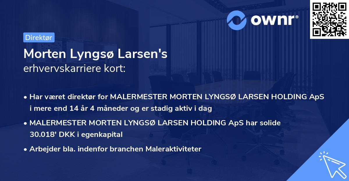 Morten Lyngsø Larsen's erhvervskarriere kort